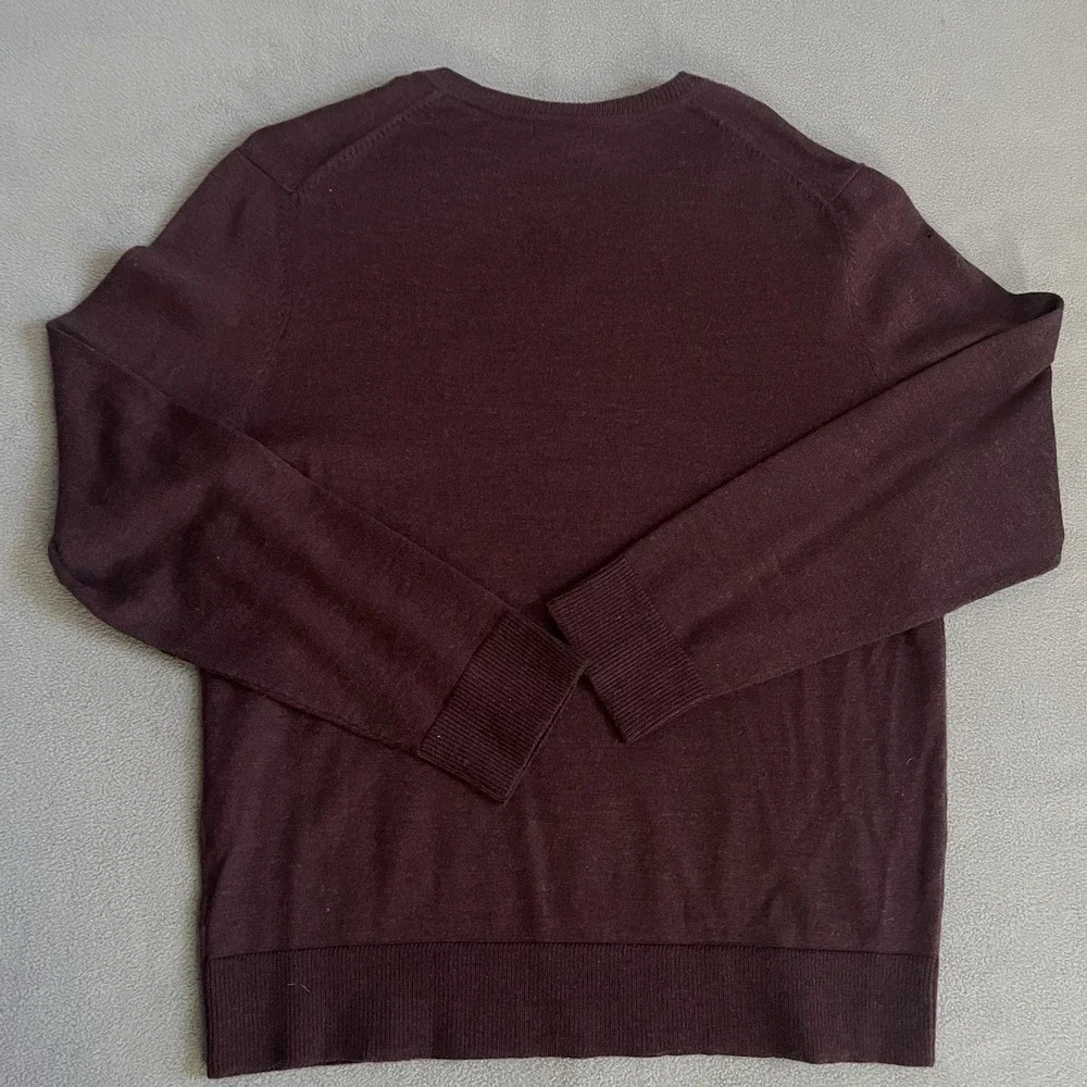 Gap Women Merino Wool Y2K V-Neck Sweater Sz Medium Maroon‎ Fall Classic